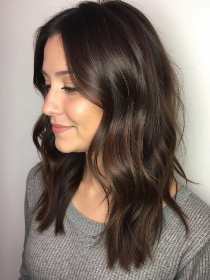 Hair Color Ideas For Brunettes: Bronzed Brown with Subtle Gold Foils