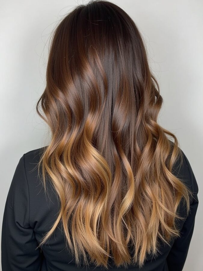 Hair Color Ideas For Brunettes: Jet Black with Sapphire Highlights