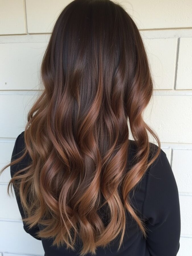 Hair Color Ideas For Brunettes: Jet Black with Sapphire Highlights
