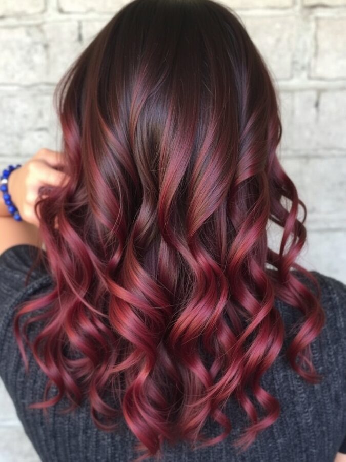 Hair Color Ideas For Brunettes: Dark Chocolate with Chestnut Ribbons