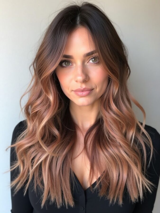 Hair Color Ideas For Brunettes: Mocha with Golden Undertones