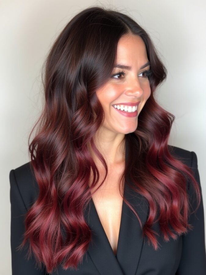 Hair Color Ideas For Brunettes: Dark Chocolate with Chestnut Ribbons