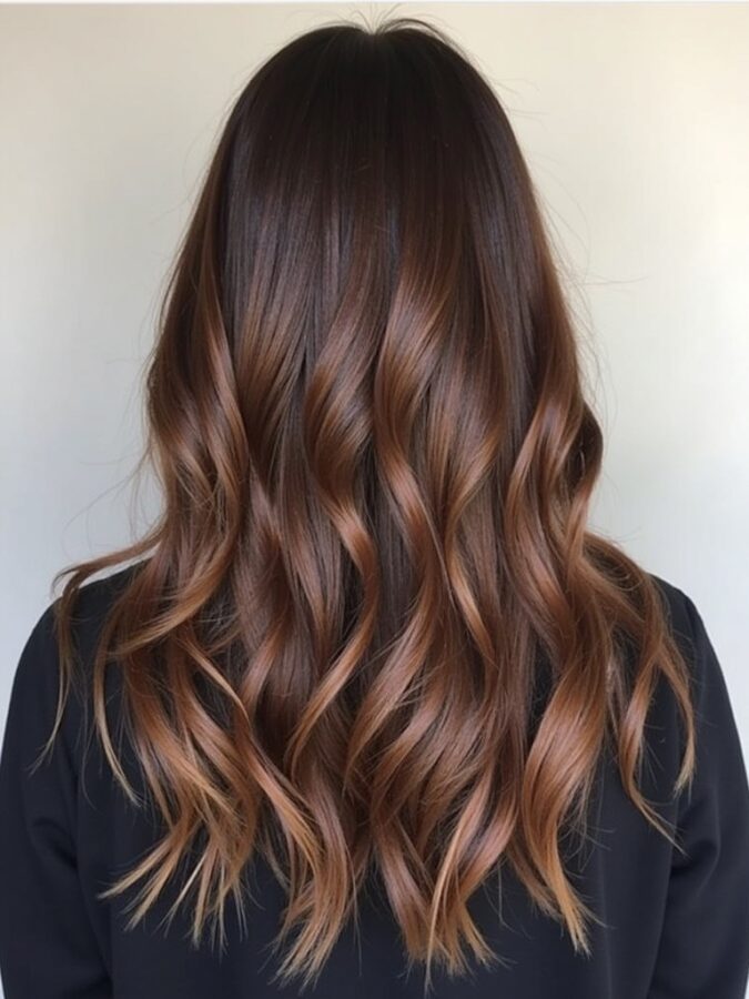 Beachy Dark Caramel Balayage
