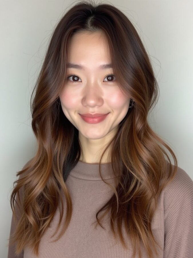 Hair Color Ideas For Brunettes: Brunette with Pastel Lavender Lowlights