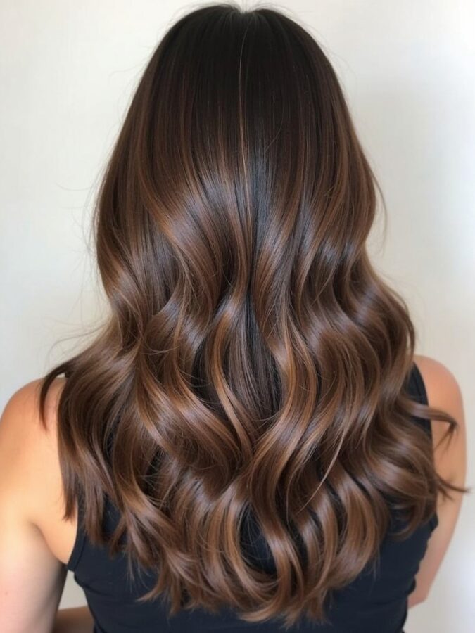 Hair Color Ideas For Brunettes: Chocolate Brown with Honey Blonde Tips