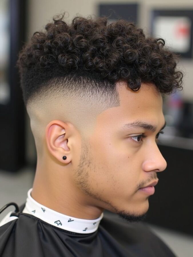 Shoulder-Length Curls Hairstyles for Men Curly Hair