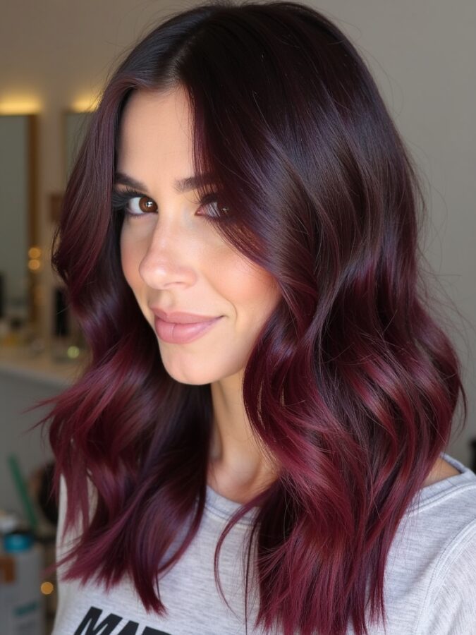 Hair Color Ideas For Brunettes: Espresso with Bronze Babylights