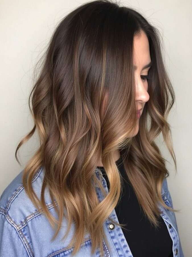 Hair Color Ideas For Brunettes: Ash Brown with Silver Highlights