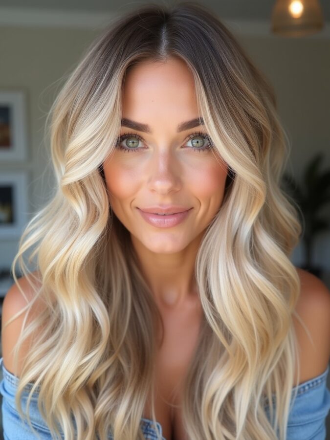 Honey Drip Balayage: Warm Honey Blonde